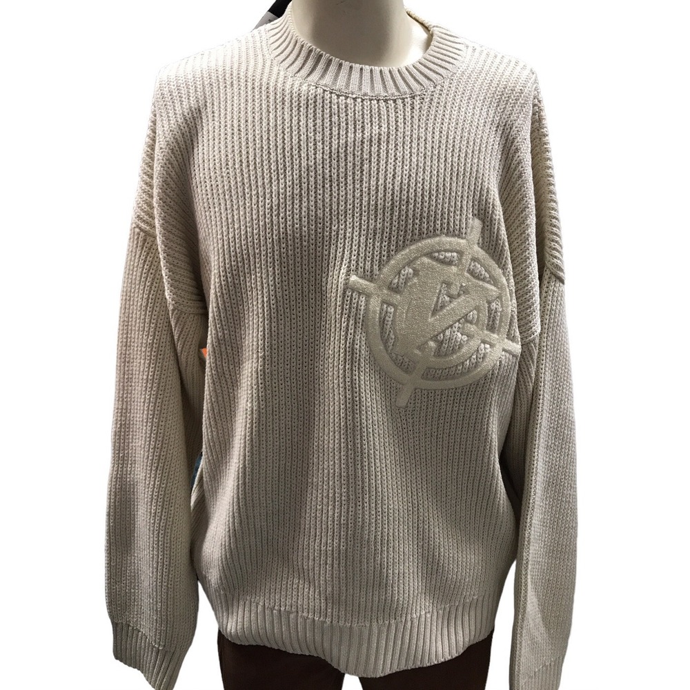 New Mens XXL VIcinity Roll Neck White Sweater with Logo New With Tags